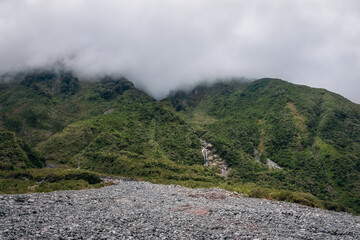 Waiho River Valley on the trail to Franz Josef Glacier in New Zealand is one of only two places in...