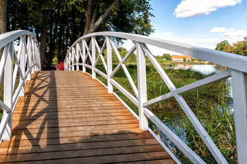 pedestrian bridge over the river