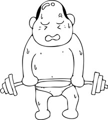 デッドリフトをする男性