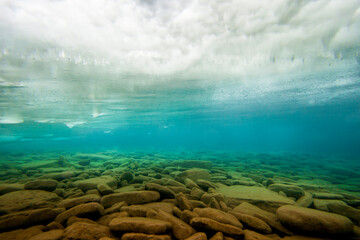 Winter Lake Ice From Underwater