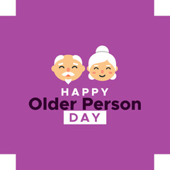 Happy Old Person Day Vector Design Illustration