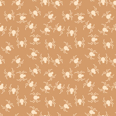 Seamless pattern with small spiders . Craft background. Halloween.