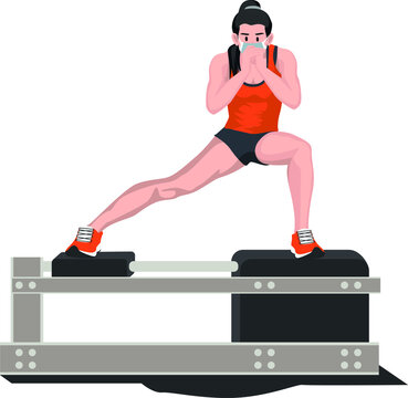 A Woman Doing Side Lunge Pose At Home