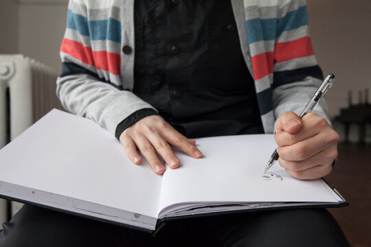 student drawing picture