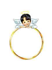 Vorlage Template Engel Engelchen niedlich süß hübsch Ring gold Ehe Jubiläum Trauung Hochzeit layout design Freude freudig Gruß Juwelier Spruch- Valentin herzlich feierlich festlich edel glänzend