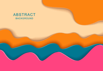 Abstractbackground with shapes form. Paper style. Stock vector.