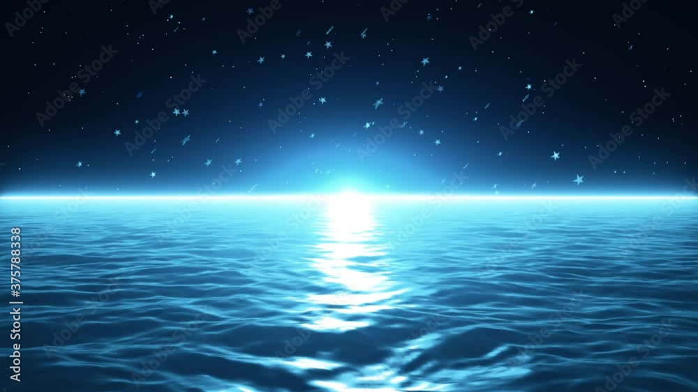 Wall mural 3d loopable animation background of sea.