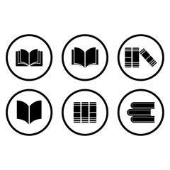 book & library icon vector symbol of education isolated illustration white background