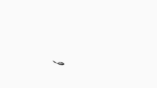 Leaf falling down. Motion graphics animation. Hand drawn leaf is moving by wind.
