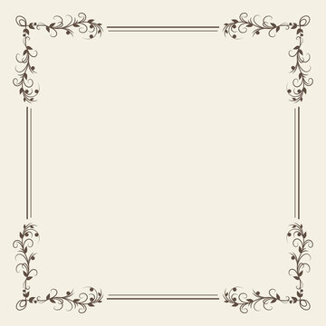 recommend clip art: Black calligraphy ornamental decorative frame on white background