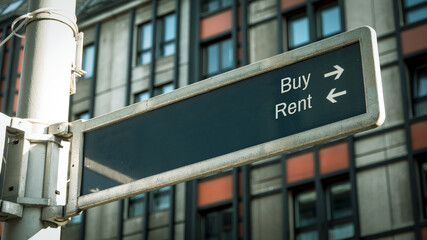 Street Sign to Buy versus Rent