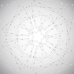 Geometric pattern with connected lines and dots. Vector illustration