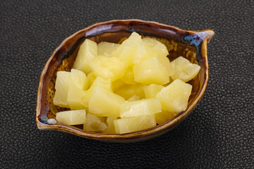 Marinated pineapple pieces