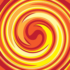 Abstract spiral background, yellow orange colors, flat design.