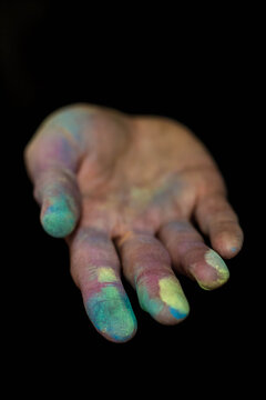 Expressive Hands with Chalk: to hold out, accept, feel
