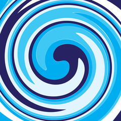 Abstract blue swirl background, flat design, decorative style.