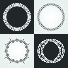Set of Round frames on a white background. Vector illustration