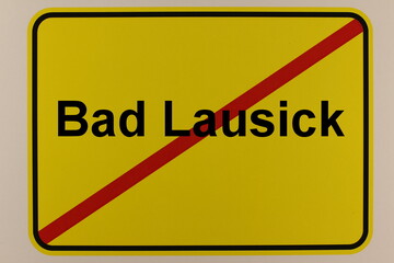 Grafische Darstellung des Ortsausgangsschildes der Stadt Bad Lausick