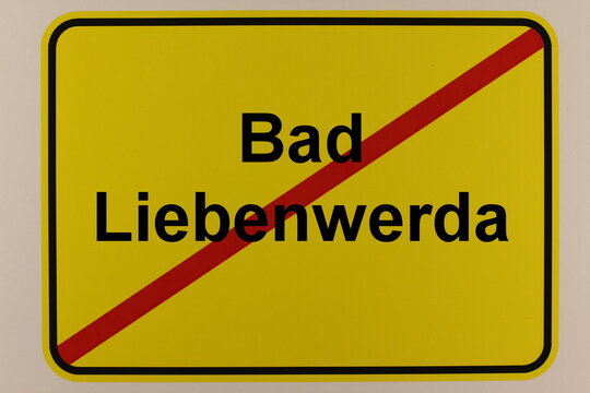 Grafische Darstellung des Ortsausgangsschildes der Stadt Bad Liebenwerda