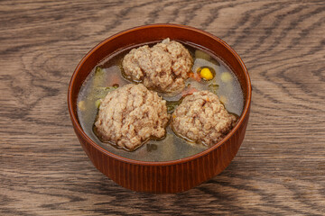 Soup with vegetables and meat balls