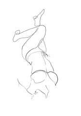 Continuous line Naked woman or one line drawing on white isolated background. fashion concept,
