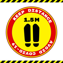 Social Distancing Keep Your Distance 1,5 m or 1,5 Metres Infographic Icon. Vector Image.