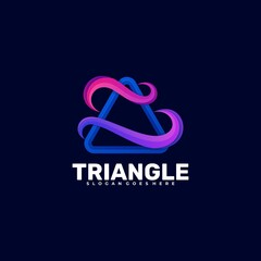 Vector Logo Illustration Triangle Gradient Colorful Style.