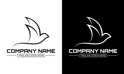 Obraz premium Ilustration vector graphic of Bird outline - logo template concept. Abstract dove sign. Design elements.