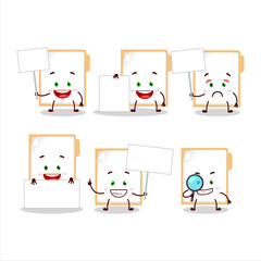 Brown manila folder cartoon character bring information board