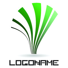 Vector Logo Design Template . Abstract Colorful Stripe Icon . Curved Lines on White Background . 