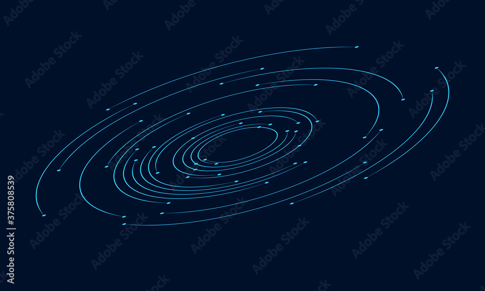 Poster abstract tech background with spiral and dots
