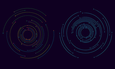 abstract tech background with spiral and dots