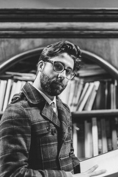 Teacher Portrait in a Library