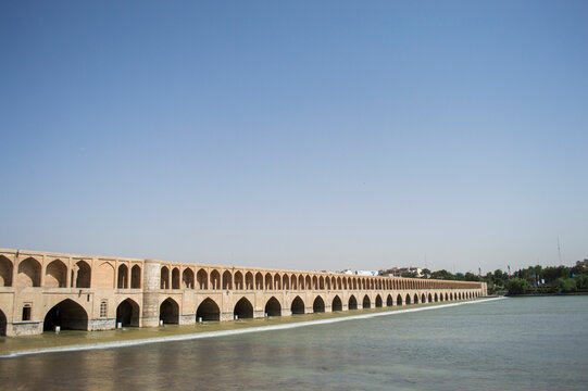 Sio-Seh Pol bridge over the Zayandeh River - the Bridge of 33 Arches or Allah-Verdi Khan