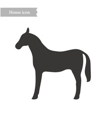 Horse silhouette icon for restaurant menus and symbol design