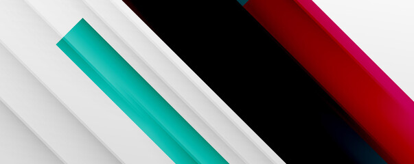 Geometric abstract backgrounds with shadow lines, modern forms, rectangles, squares and fluid gradients. Bright colorful stripes cool backdrops