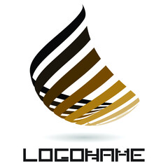 Vector Logo Design Template . Abstract Colorful Stripe Icon . Curved Lines on White Background . 