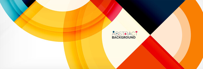 Fototapeta premium Round shapes, triangles and circles. Modern abstract background