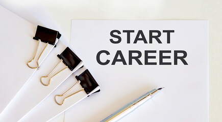START CAREER written on a white page