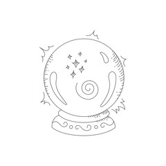 Vector stock illustration of crystal ball. Ball of fortune. Magic illustration. 