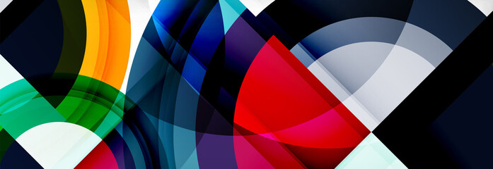 Round shapes, triangles and circles. Modern abstract background