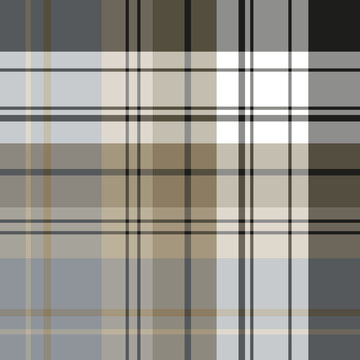 Seamless pattern in stylish gray, beige, white and black colors for plaid, fabric, textile, clothes, tablecloth and other things. Vector image.