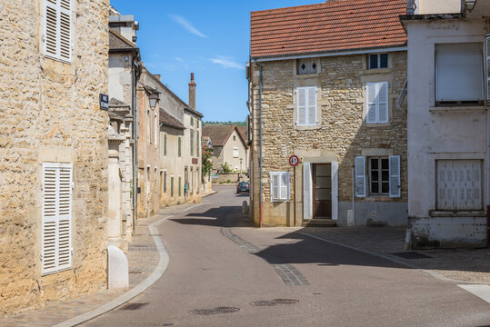 MEURSAULT, BURGUNDY, FRANCE- JULY 9, 2020: Typical living houses in Meursault