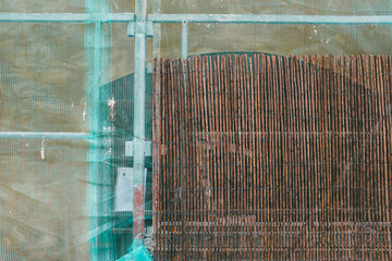 Detail of fencing material at construction site, Provence, France