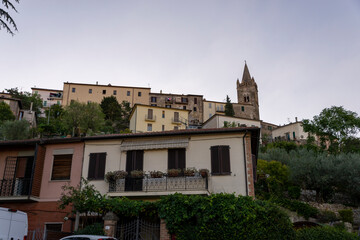 Fototapeta na wymiar Collescipoli town seen from outside the walls