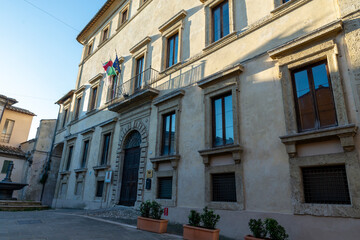 Fototapeta na wymiar telematic university in square Risorgimento di Collescipoli