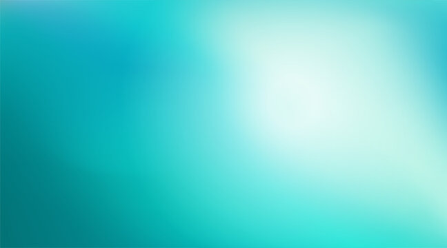 Abstract Gradient teal mint background with light. Blurred turquoise blue green water backdrop. Vector illustration for your graphic design, banner, summer or aqua poster, website