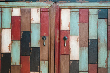 Texture of an old wooden cabinet