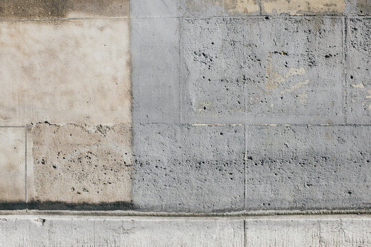 Detail of worn paint on urban wall, Paris, France
