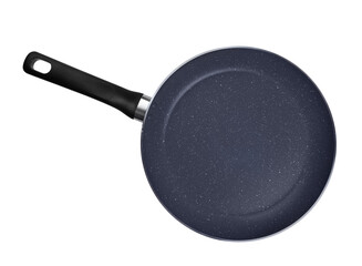 Top view of frying pan isolated on white with clipping path